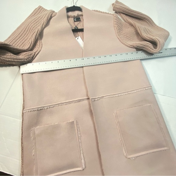 NEW LOVE TOKEN Knit Cardigan w/Faux Fur. Size M - Picture 9 of 10